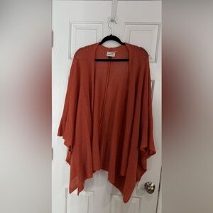 Universal Thread Open-Knit Draped Cardigan in Rust Size OSFM